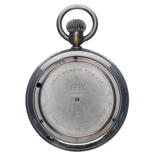 526 - Waterbury Watch Co. Series E nickel cased pocket watch, the movement with cap, signed dial, within a... 