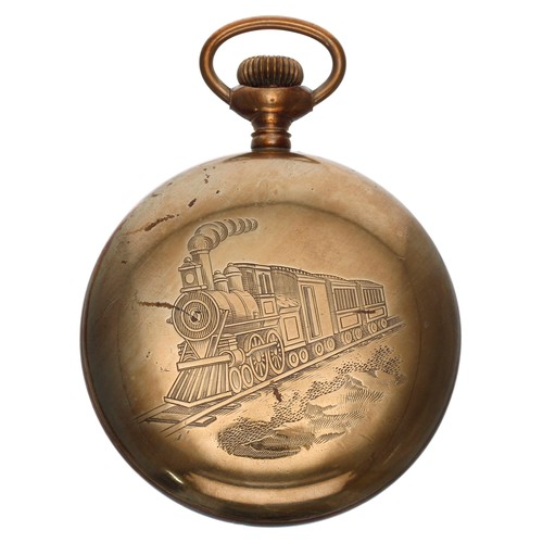 535 - American Waltham 'Vanguard' gold plated lever set pocket watch, circa 1902, signed 19 jewel adjusted... 