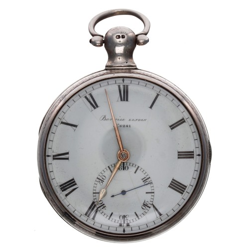 693 - Early 19th century English silver duplex pocket watch by Barwise, London 1814, the fusee movement si... 