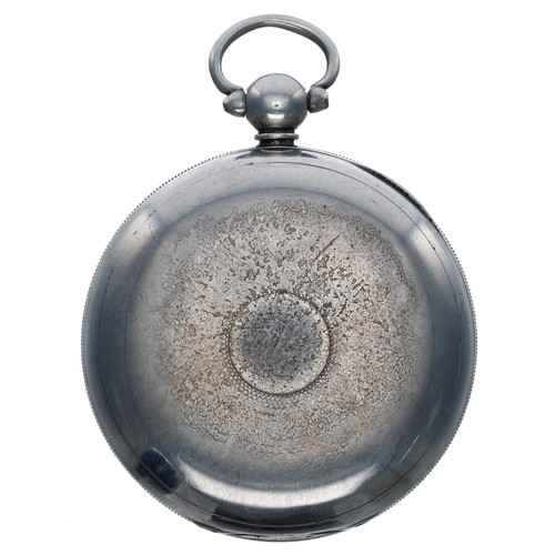 694 - Victorian silver converted lever pocket watch, Chester 1854, the fusee movement signed R'd Hornby, L... 