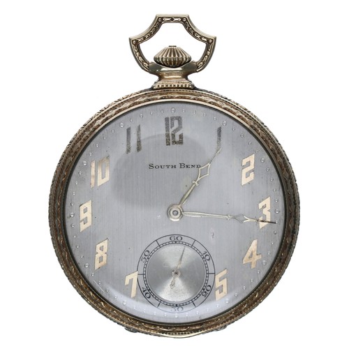541 - South Bend Watch Co. gold plated lever dress pocket watch, circa 1924, signed 429 19 jewel adjusted ... 