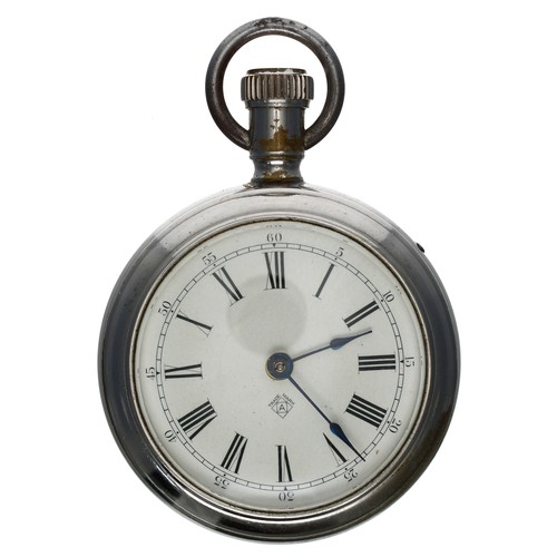 542 - Ansonia Clock Co. chrome cased pocket watch, 55mm-** within a 'The New York' The Ansonia Clock Co. b... 