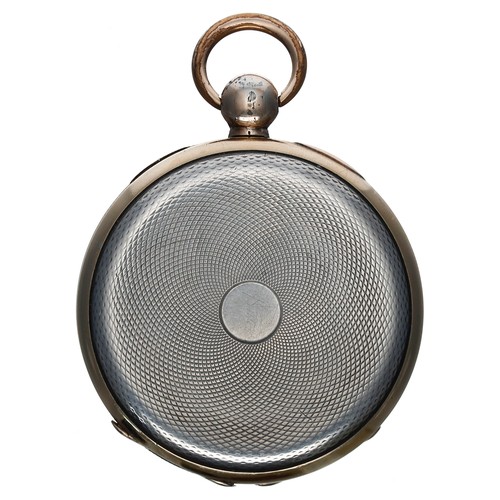 630 - Continental white metal cylinder dress pocket watch, unsigned gilt frosted movement with gilt three ... 