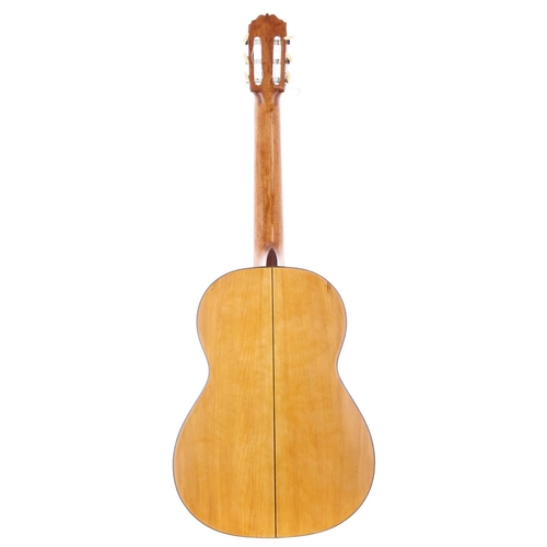 63 - 1964 Condé Hermanos Flamenco guitar; Back and sides: repaired hairline crack to treble waist, over-f... 