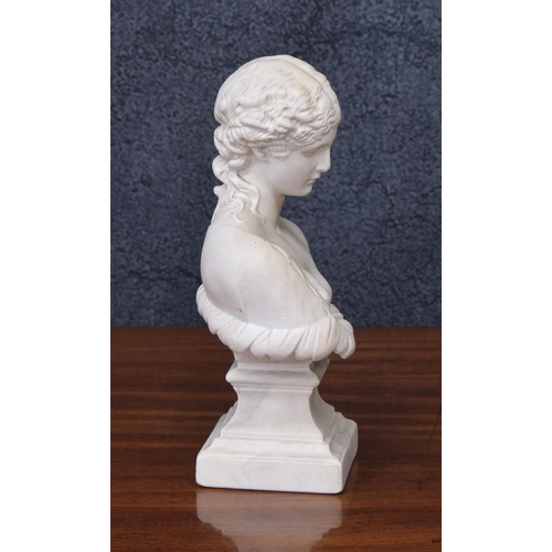 65 - Good Decorative alabaster figural bust sculpture of Clytie, after Delpech, with the inset seal of 'S... 