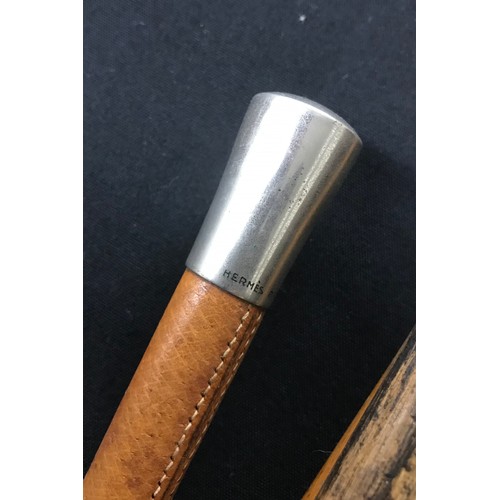 70 - Hermès Paris leather riding crop, 26