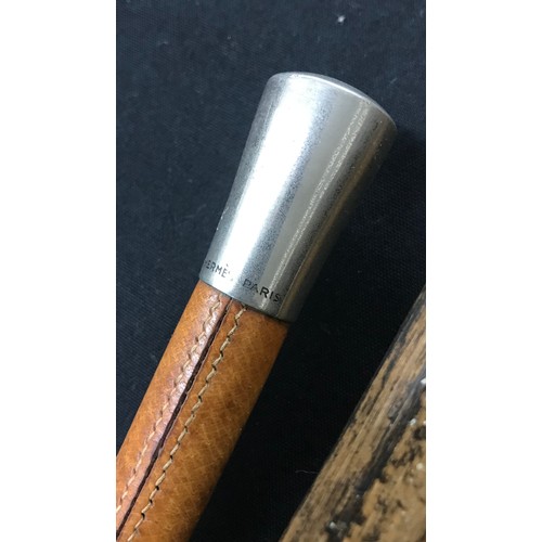 70 - Hermès Paris leather riding crop, 26