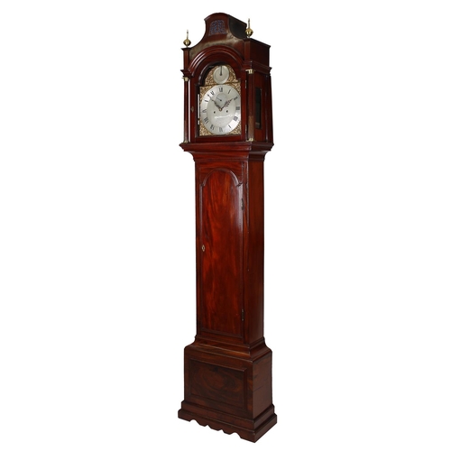 1825 - Good mahogany eight day longcase clock with five pillar movement, the 12