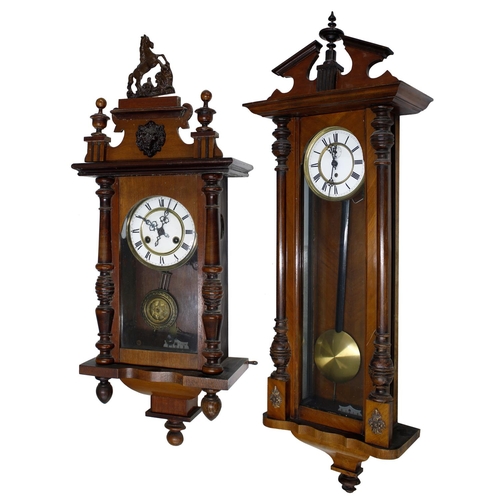 2603 - Walnut single weight Vienna regulator wall clock, the 6.25