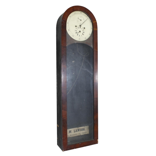 2605 - English mahogany single weight regulator wall clock in need of restoration, the 12