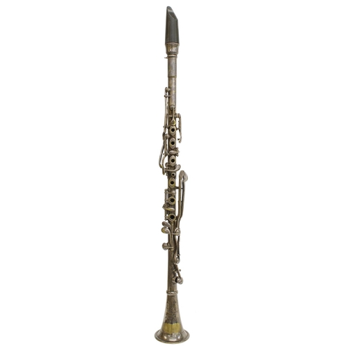 1814 - Silver plated thirteen key simple system metal Bb clarinet, signed G.Butler, Manufacturer, 57 Greek ... 