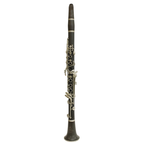 1816 - Cocuswood Boehm system Bb clarinet with German silver keywork, signed Pruefer, Mfr, Prov.R.I., made ... 