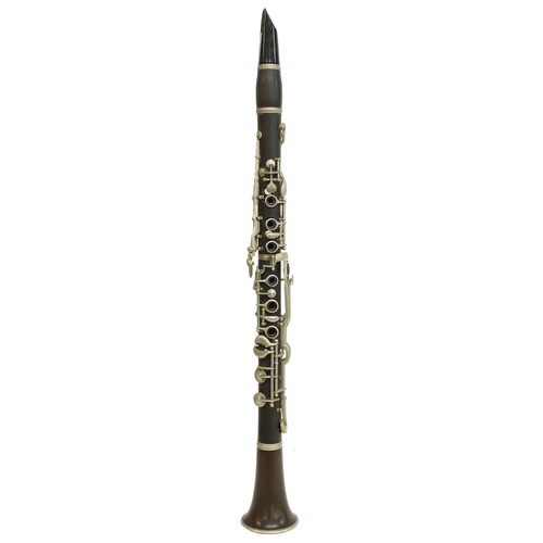 1820 - Ebonite Oehler system Bb clarinet with German silver keywork, signed Amati, Graslitz, Made in, Czech... 