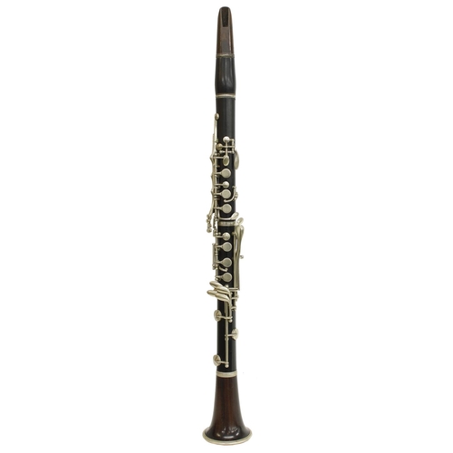 1821 - African blackwood covered hole Boehm system Bb clarinet with maillechort keywork, signed Jerome, Thi... 