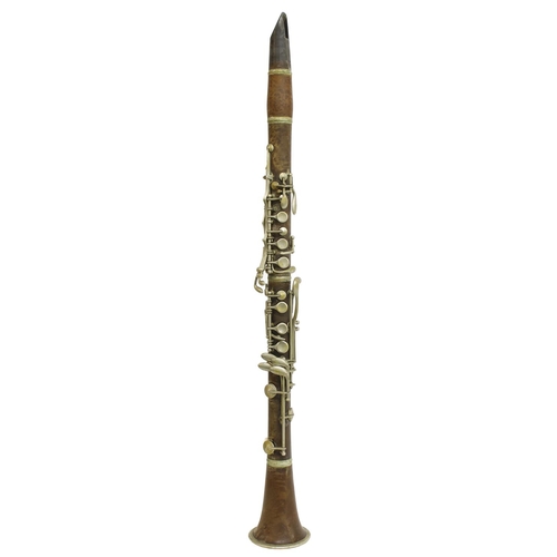 1826 - Ebonite covered hole Bb Boehm system clarinet, unsigned, made 1900, 66.5cm; also a cocuswood covered... 