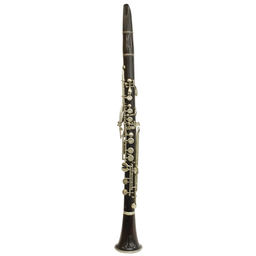 1826 - Ebonite covered hole Bb Boehm system clarinet, unsigned, made 1900, 66.5cm; also a cocuswood covered... 