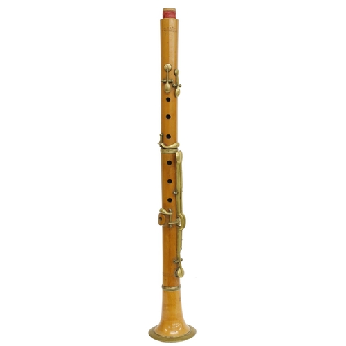 1830 - Boxwood Bb clarinet with five brass keys, signed J.Basta, Schonbach, made circa 1890; also a cocuswo... 