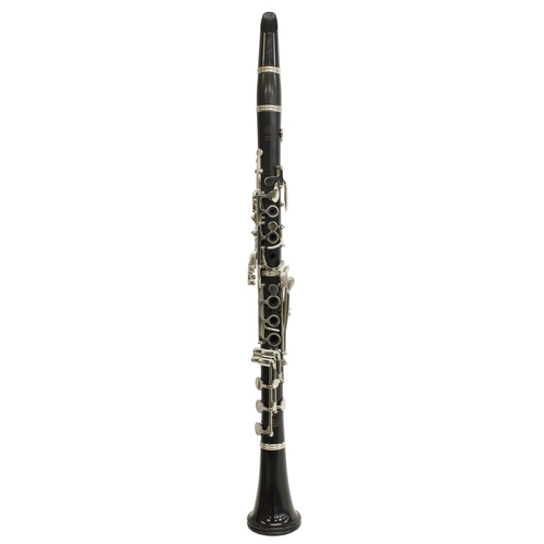 1832 - African blackwood Uebel-Boehm system Bb clarinet with plated keywork, signed Original, G.Rudolf, Ueb... 