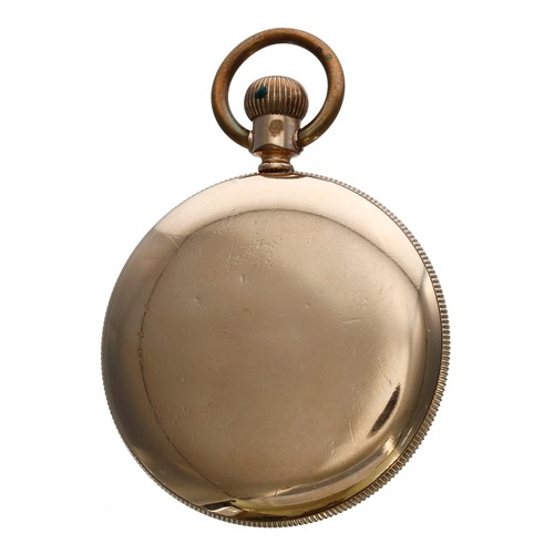 519 - Waterbury Watch Co. 10ct duplex pocket watch, signed patented movement, no. 803785, signed dial with... 