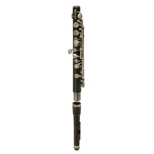 1851 - Cocuswood Boehm system piccolo with silver keywork, signed Rudall, Carte & Co Ltd, London, made ... 