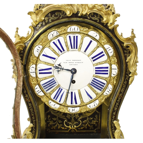 1316 - Anglo-French Boulle single fusee balloon mantel clock, the 9