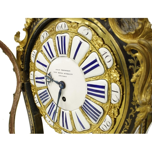 1316 - Anglo-French Boulle single fusee balloon mantel clock, the 9