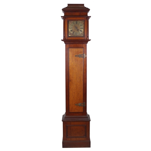 1837 - Unusual oak thirty hour longcase clock with birdcage movement, the 9