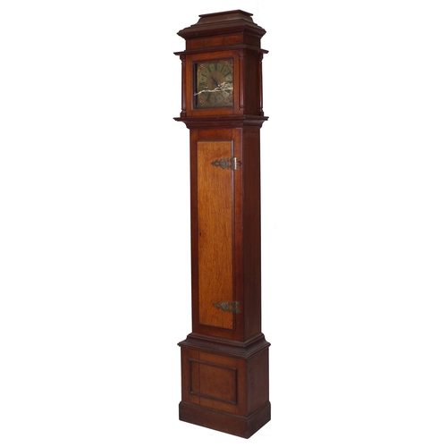 1837 - Unusual oak thirty hour longcase clock with birdcage movement, the 9