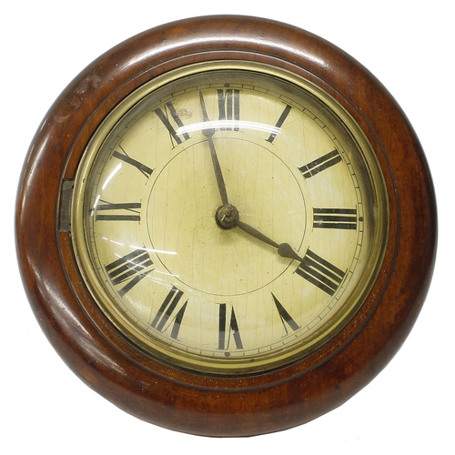 2608 - Small Black Forest postman's alarm wall clock with wooden plated movement, the 5.5