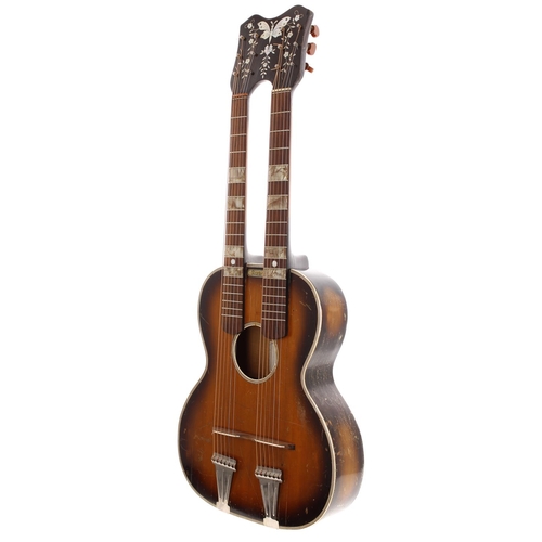 327 - Rare Ricardo Duo twin neck acoustic guitar, made by Edward Richardson, Nottingham, circa 1933; Back ... 