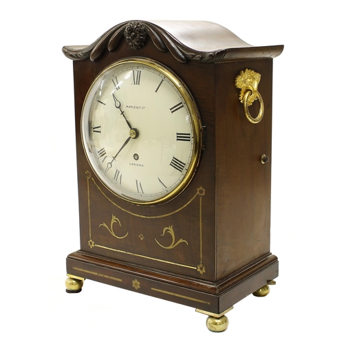 1508 - Mahogany single fusee small bracket clock, the 6.5” convex cream dial signed Maple & Co. Ltd, Lo... 