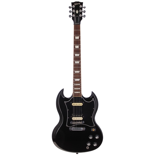 108 - 1999 Gibson SG Special electric guitar, made in USA; Body: black finish, dings and scratches through... 