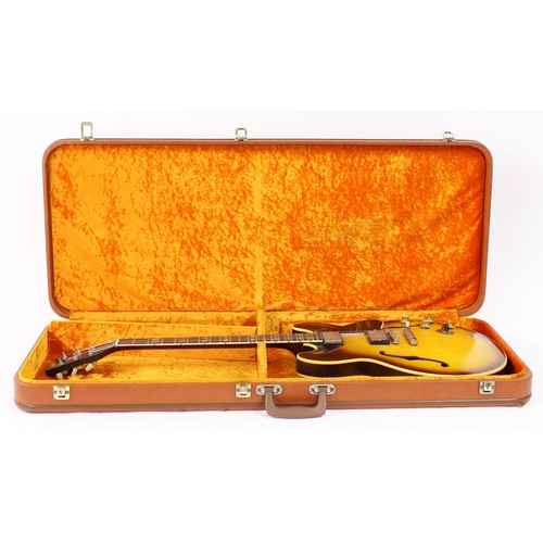 113 - 1961 Gibson ES-345TD electric guitar, made in USA; Body: sunburst finish, light checking, colour fad... 