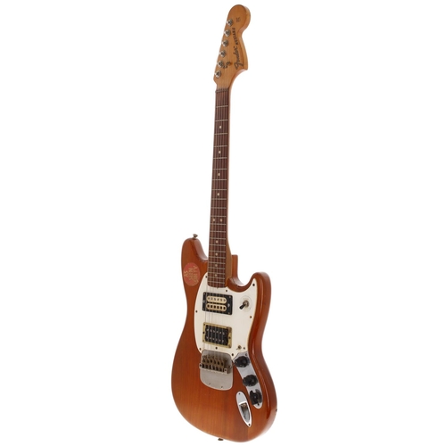 24 - Heavily modified 1966 Fender Mustang electric guitar, made in USA; Body: stripped to natural, lacque... 
