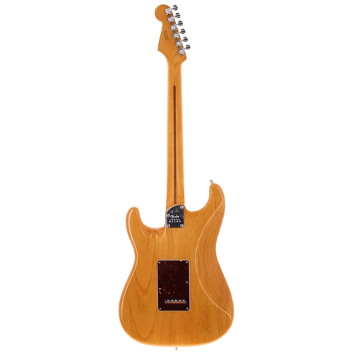 28 - 2020 Fender American Ultra Stratocaster electric guitar, made in USA; Body: aged natural finished as... 