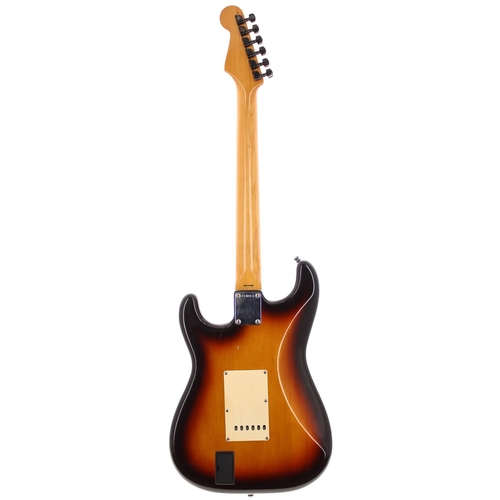 6 - 1986 Fender Stratocaster 62 Reissue electric guitar, made in Japan; Body: three-tone sunburst finish... 