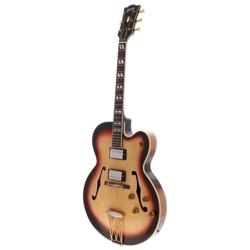 116 - 1957 Gibson ES-350T hollow body electric guitar, made in USA; Body: sunburst refinish, light checkin... 