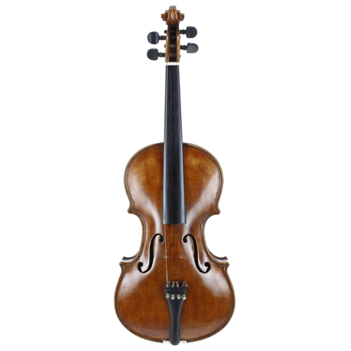 2428 - Good violin labelled Giuseppe Bossi, Liutaio, Stradella no. 23 Anno 1929, the two piece back of fain... 