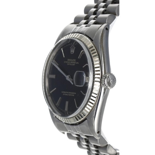 11 - Rolex Oyster Perpetual Datejust 'Gilt' stainless steel gentleman's wristwatch, reference no. 1601, s... 