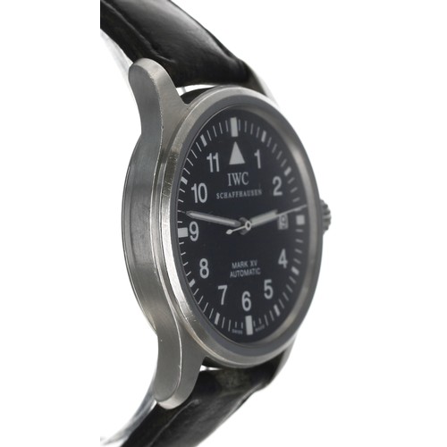 24 - IWC (International Watch Company) Shaffhausen Pilots Mark XV automatic stainless steel gentleman's w... 