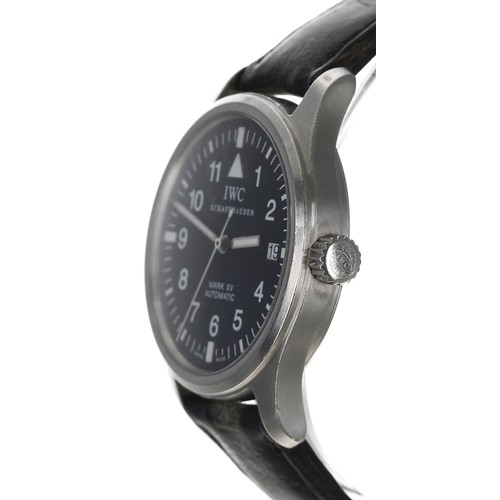 24 - IWC (International Watch Company) Shaffhausen Pilots Mark XV automatic stainless steel gentleman's w... 