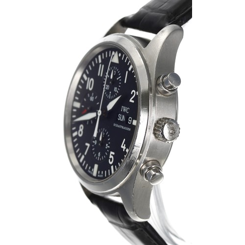 26 - IWC (International Watch Company) Shaffhausen Pilot's Chronograph automatic gentleman's wristwatch, ... 