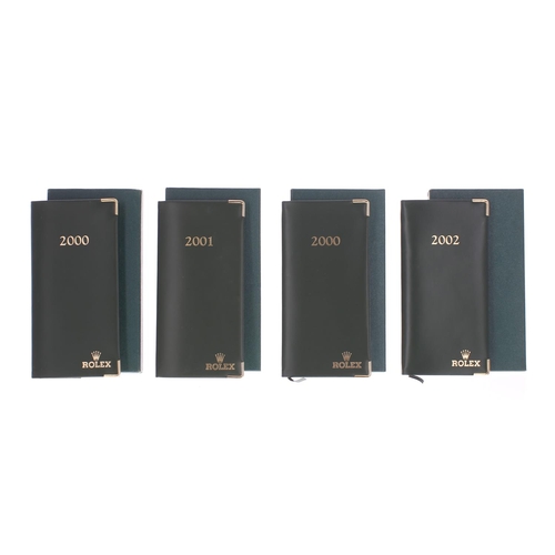 440 - Rolex - Four Rolex diaries, circa 2000 (two copies), 2001 and 2002-** One 2000 copy within green tis... 