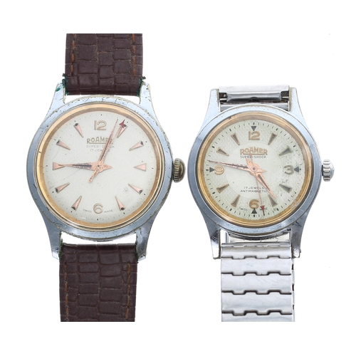 393 - Two Roamer Super-Shock stainless steel wristwatches, 33mm and 30mm