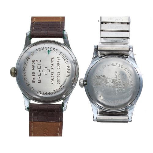 393 - Two Roamer Super-Shock stainless steel wristwatches, 33mm and 30mm