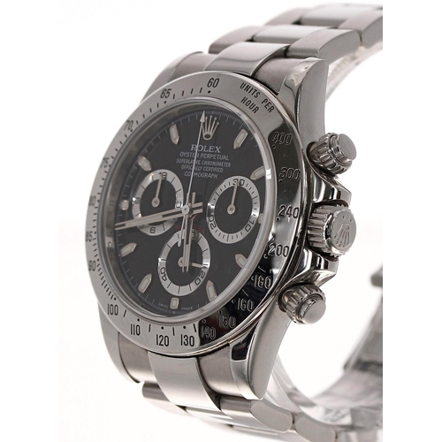 12 - Rolex Oyster Perpetual Cosmograph Daytona stainless steel gentleman's wristwatch, reference no. 1165... 