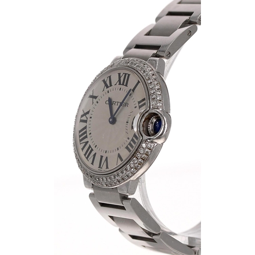 35 - Cartier Ballon Bleu stainless steel wristwatch, reference no. 3005, serial no. 56013xxx, silvered di... 