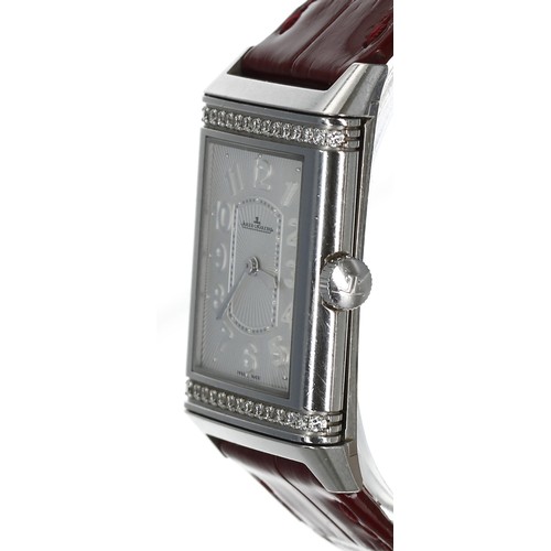 22 - Jaeger-LeCoultre Reverso Ultra Thin Diamond stainless steel lady's wristwatch, reference no. 268.8.8... 