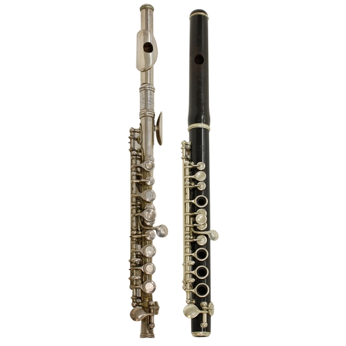 1847 - Metal piccolo Djalma Julliot, 5535; also a cocuswood piccolo J.T.L., Paris, both cased (2)... 