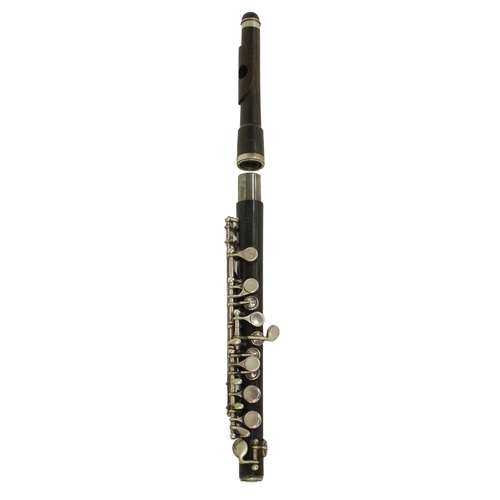 1851 - Cocuswood Boehm system piccolo with silver keywork, signed Rudall, Carte & Co Ltd, London, made ... 